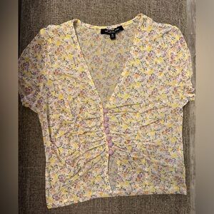 Multicolor sheer crop top